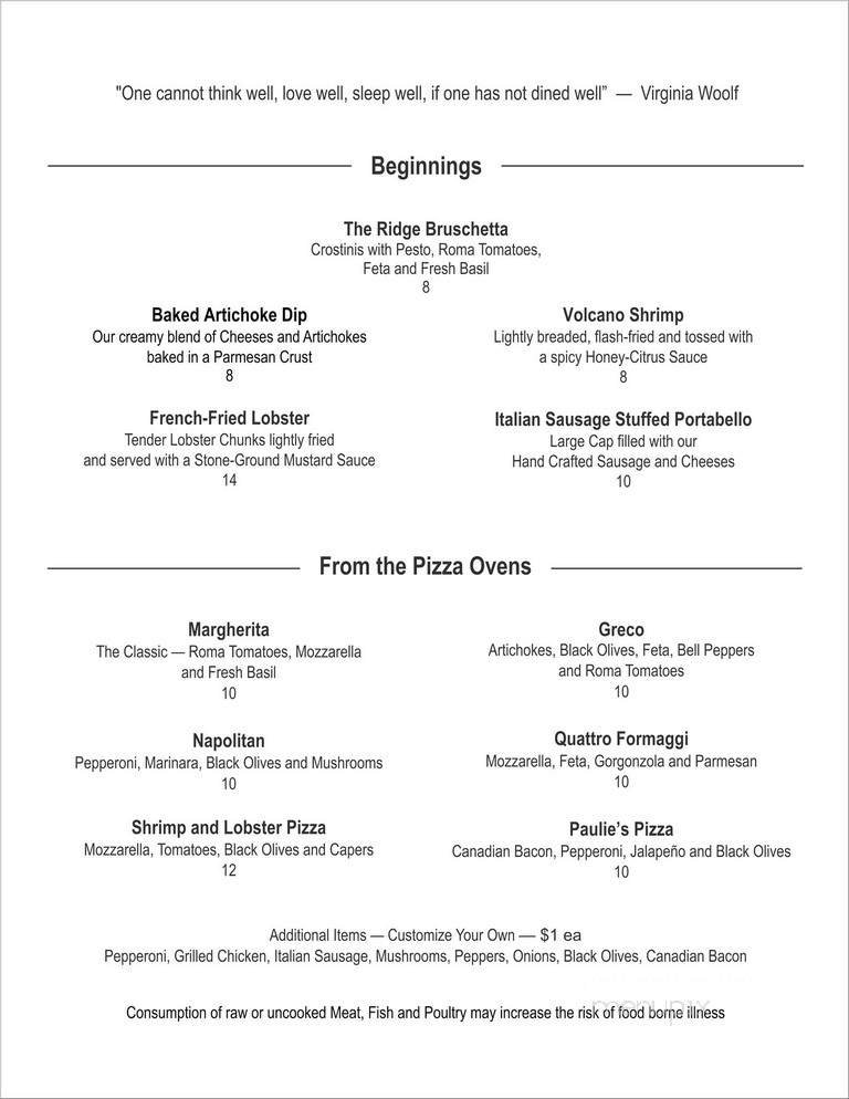 Menu page 1