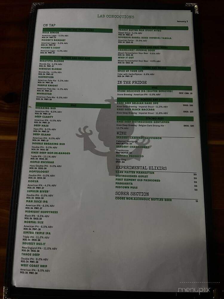 Menu page 1