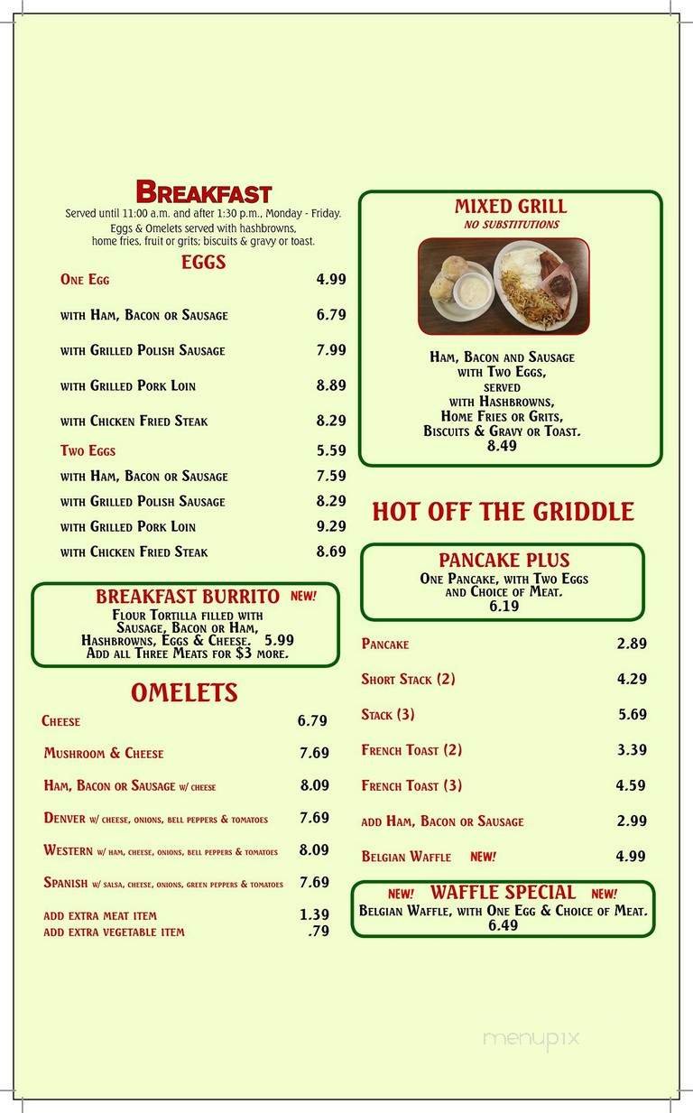 Menu page 1