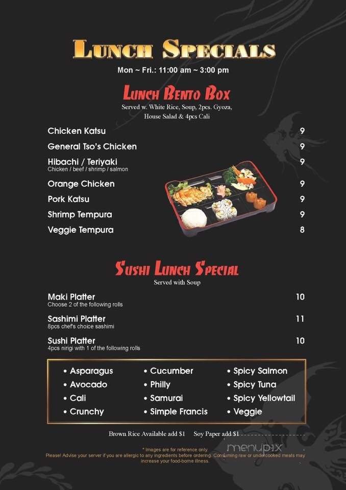 Menu page 1