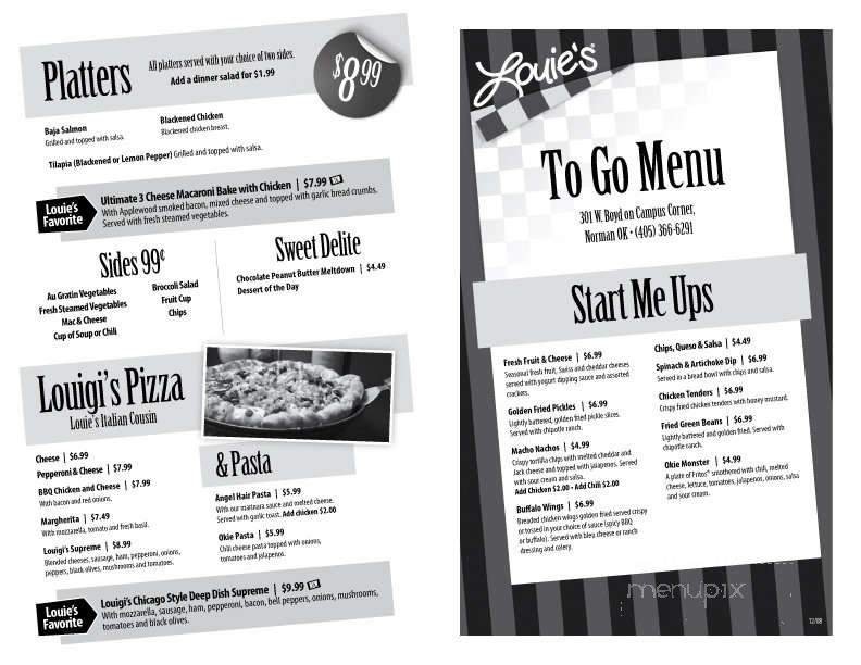 Menu page 1