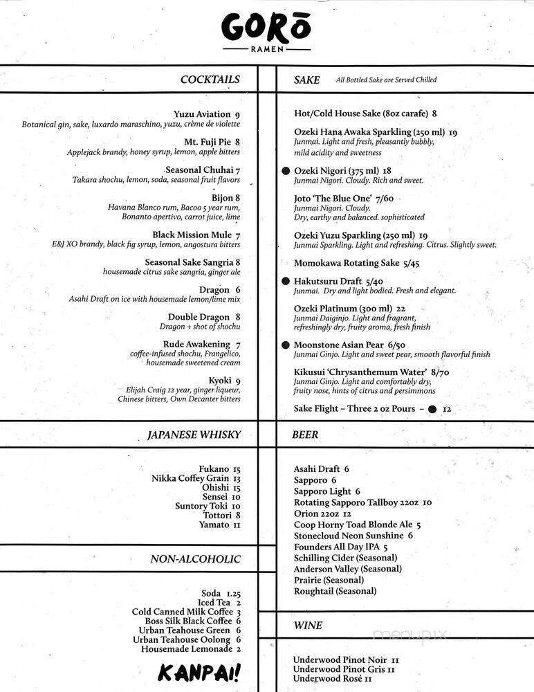 Menu page 2