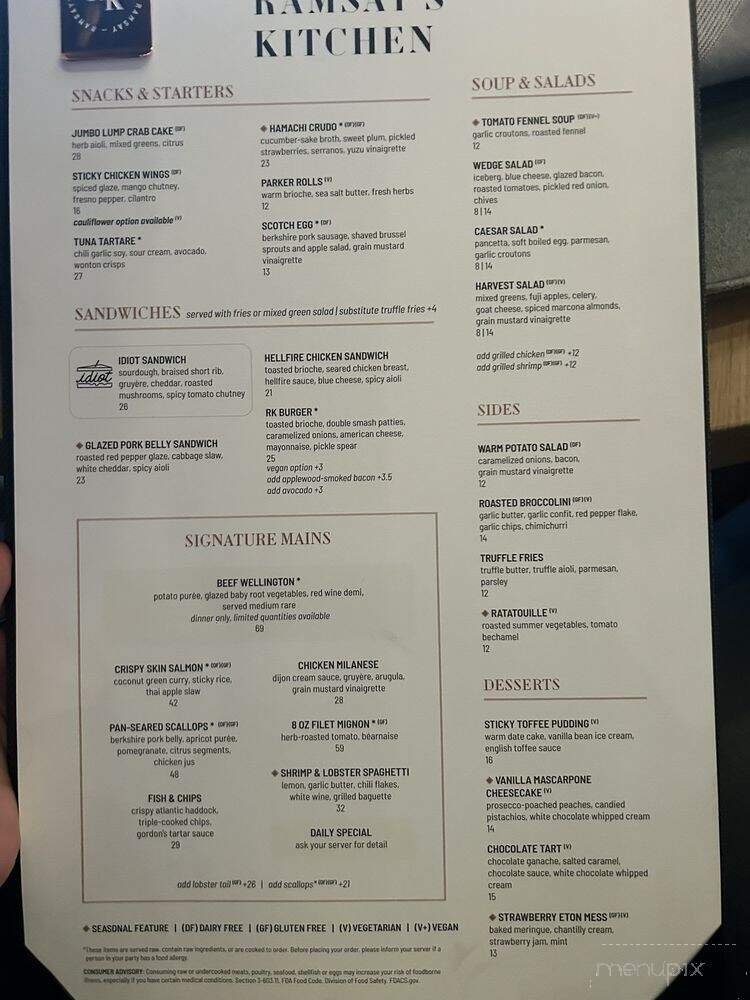Menu page 1