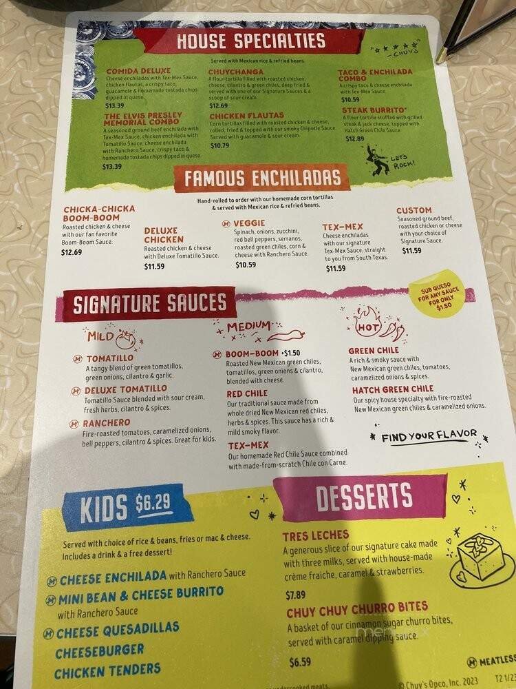 Menu page 1