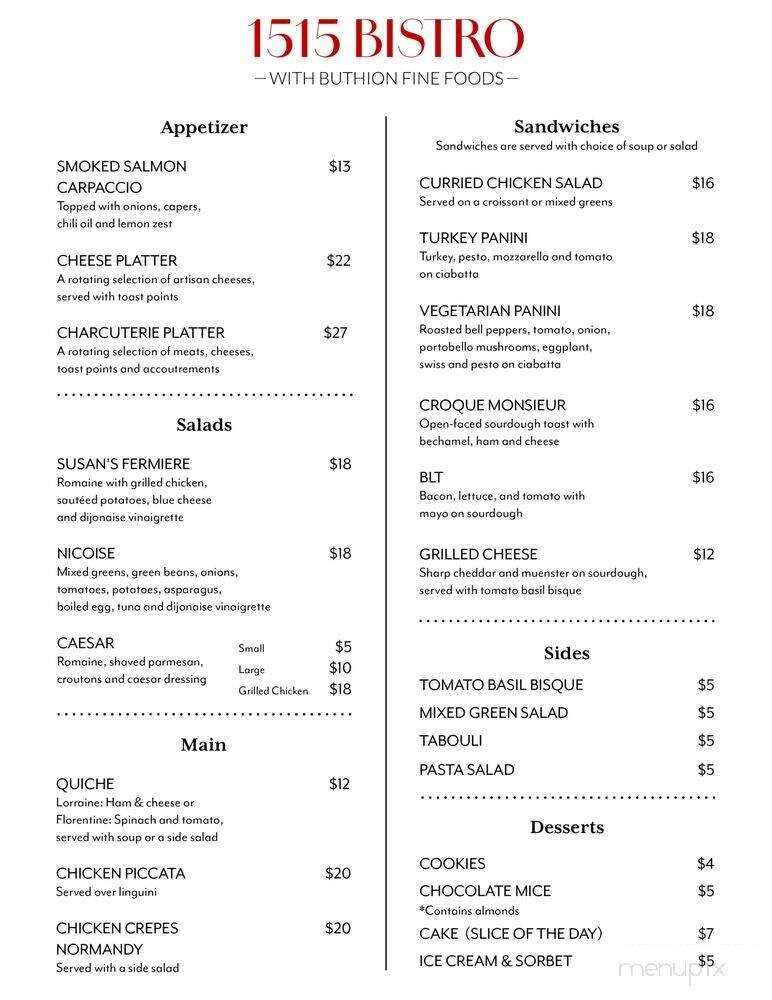 Menu page 1
