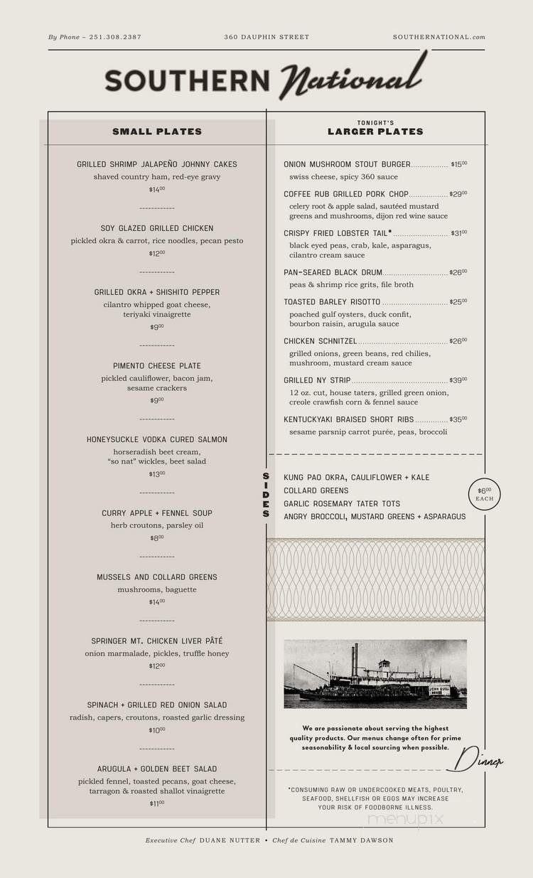 Menu page 1