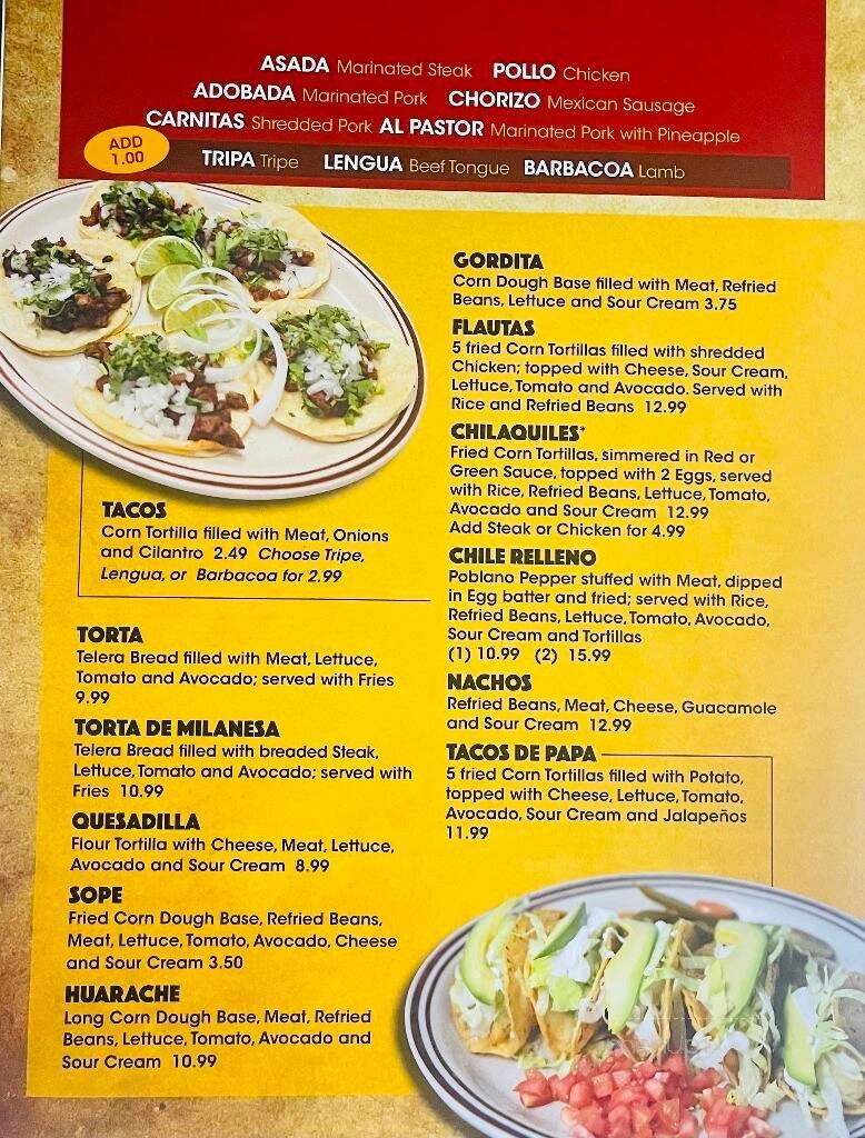 Menu page 1