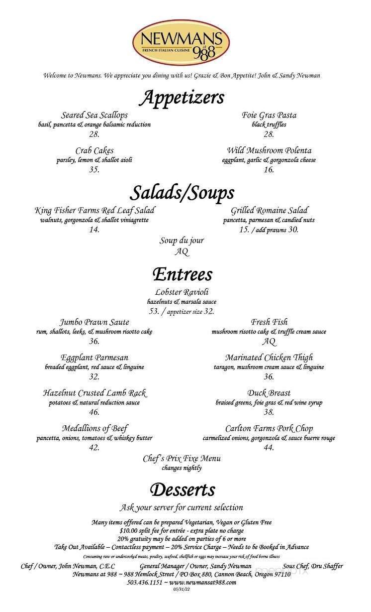 Menu page 1