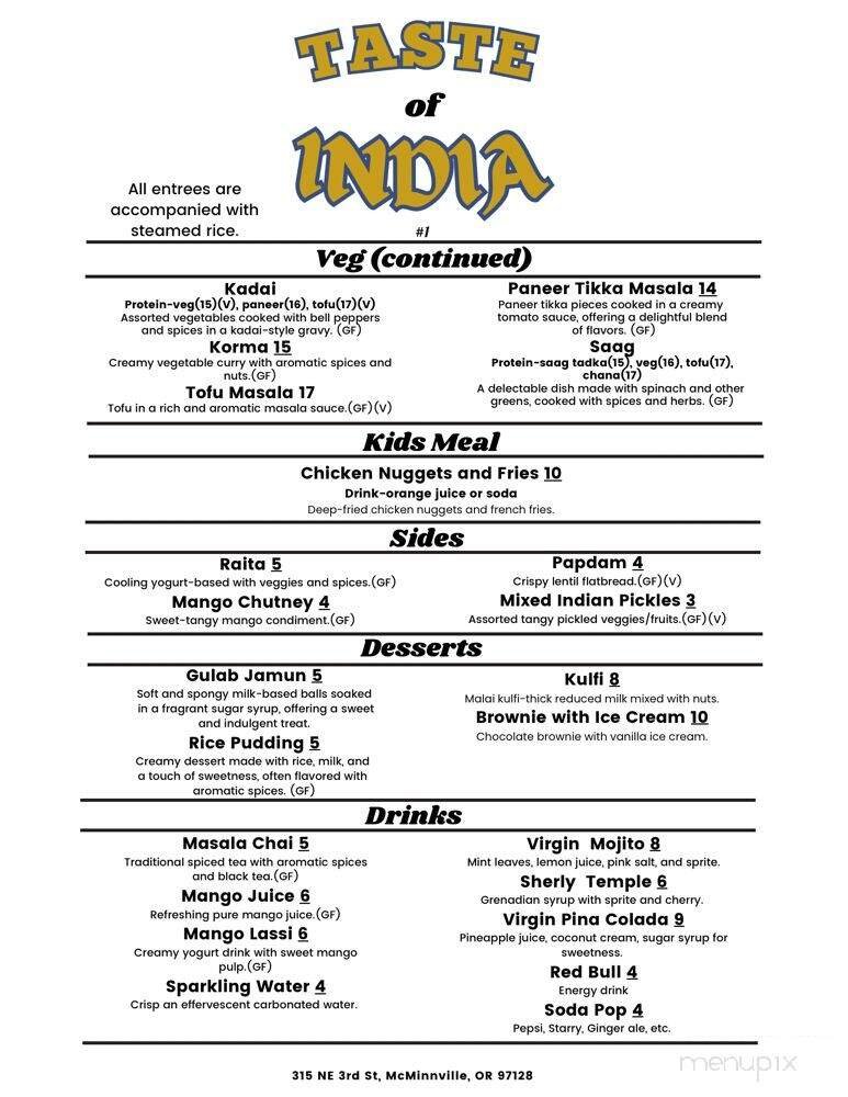 Menu page 1
