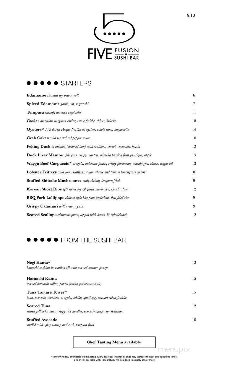 Menu page 1