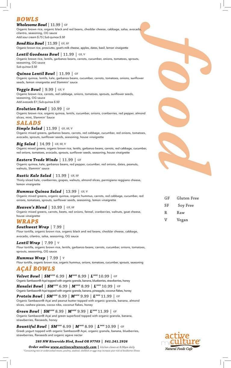 Menu page 1