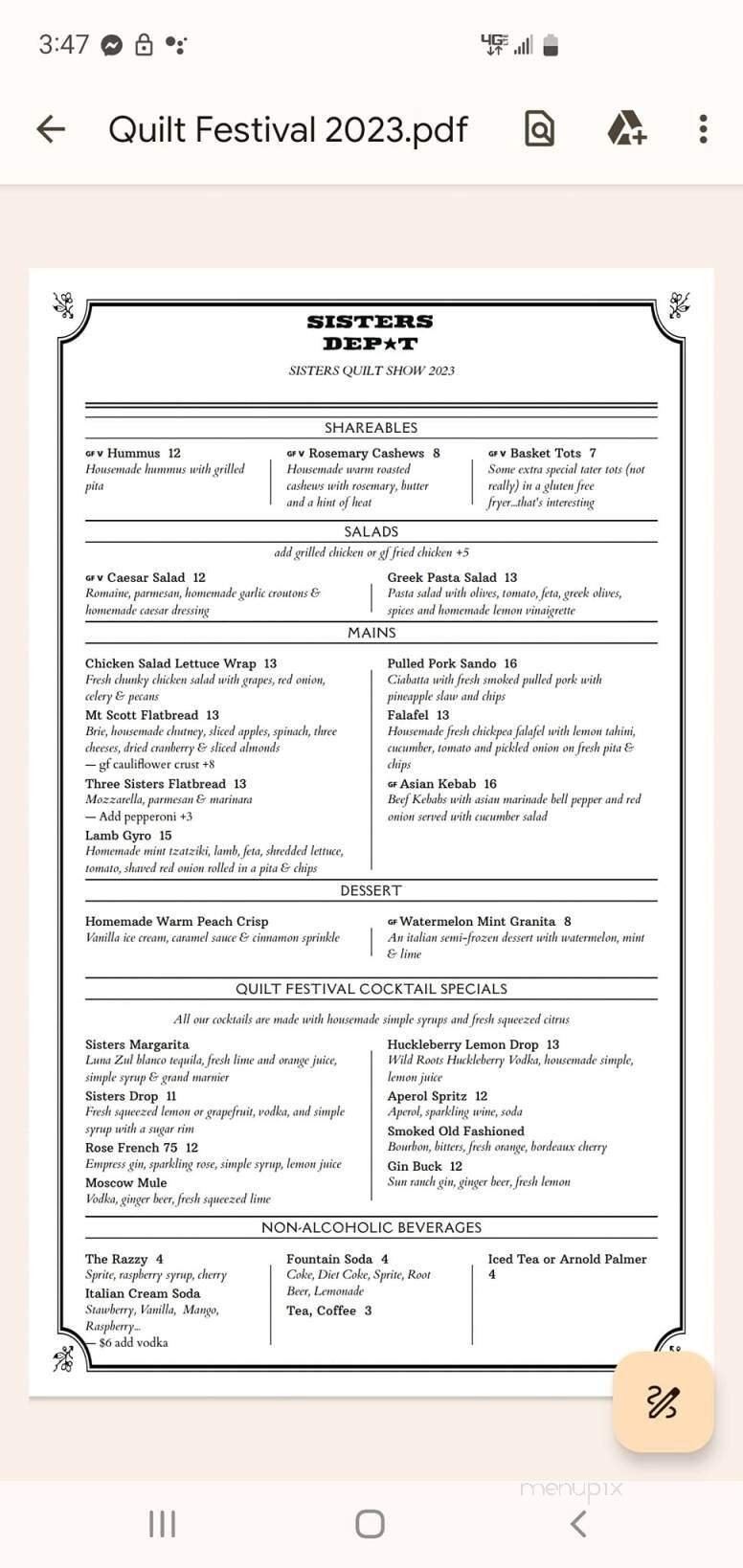 Menu page 1