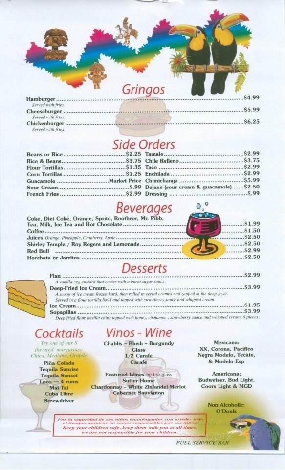 Menu page 1