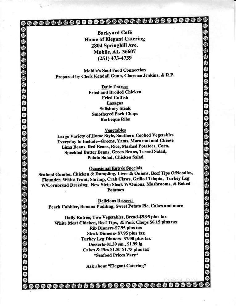 Menu page 1