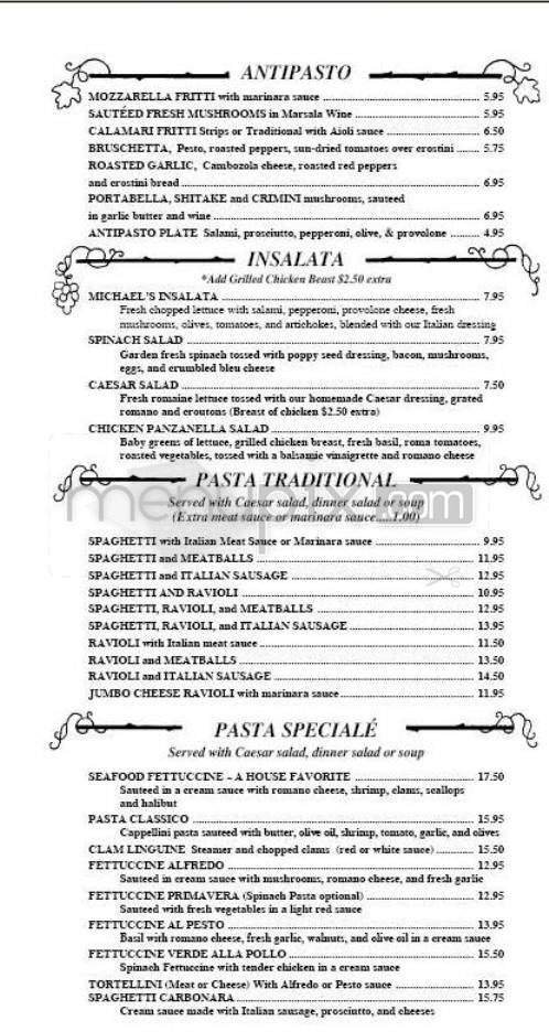 Menu page 1