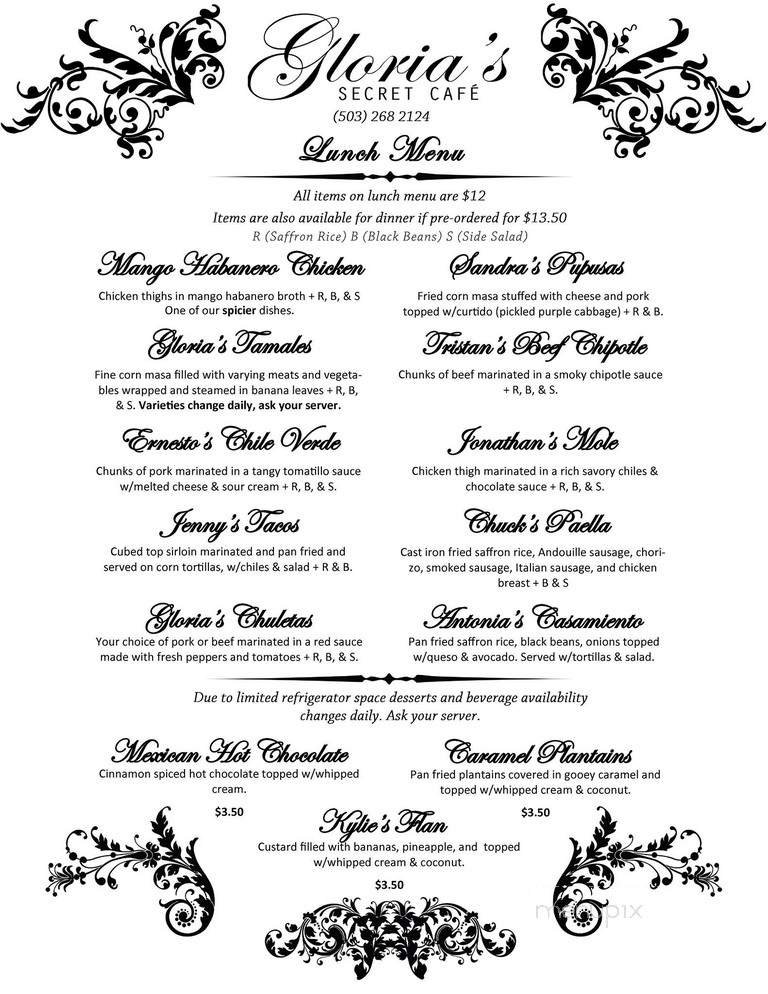 Menu page 1