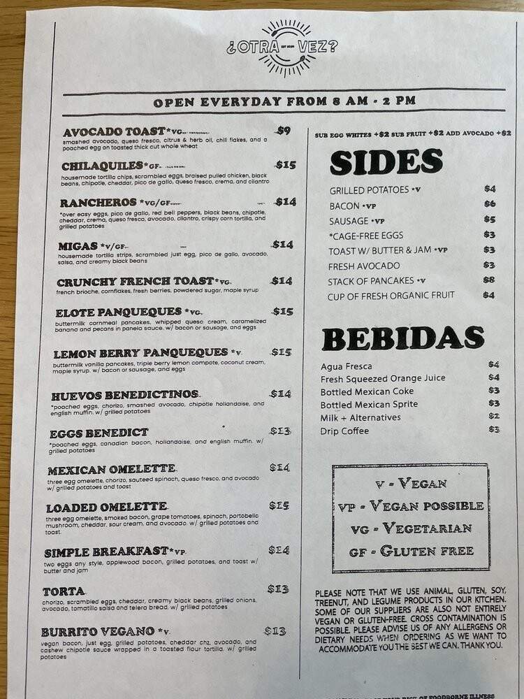 Menu page 1