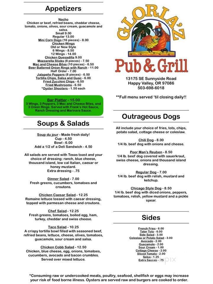 Menu page 1