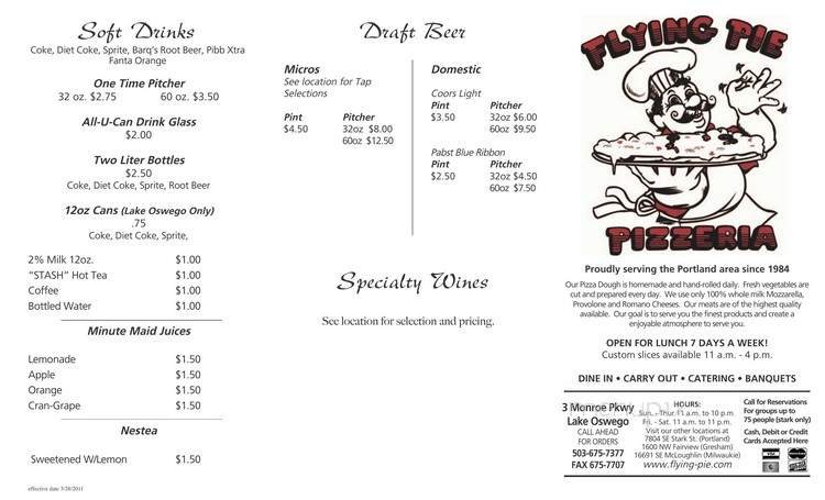 Menu page 1