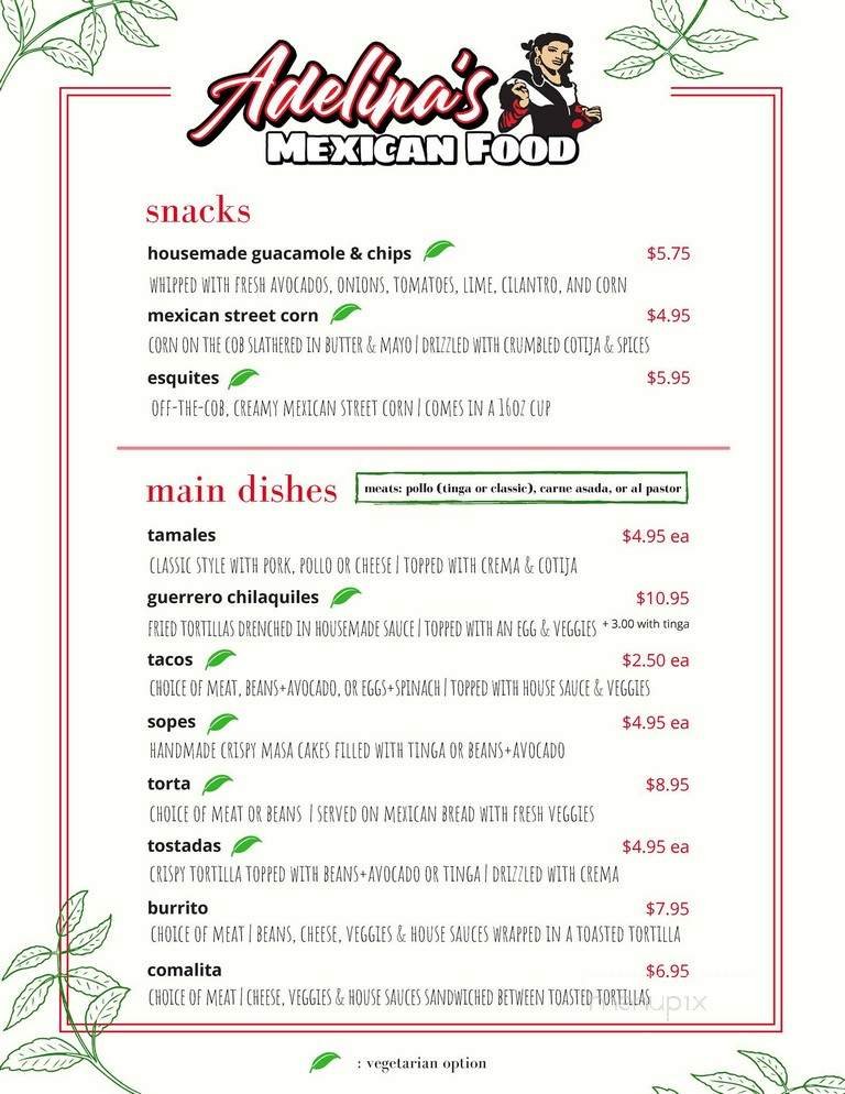 Menu page 1