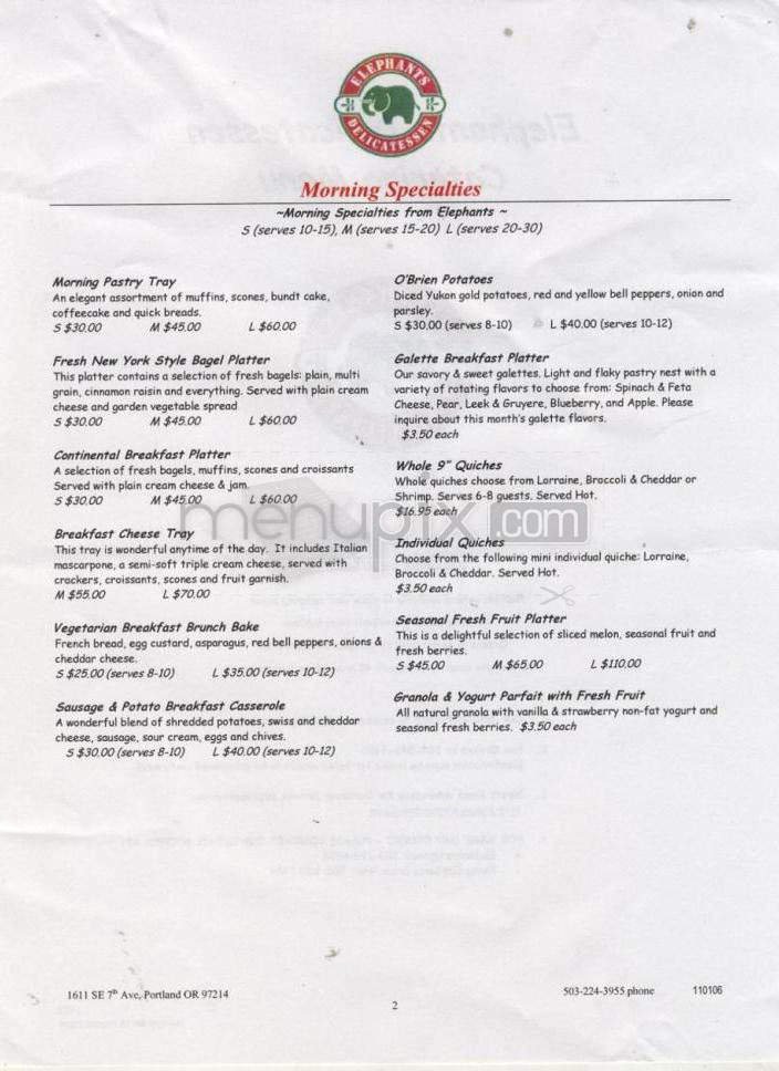 Menu page 1