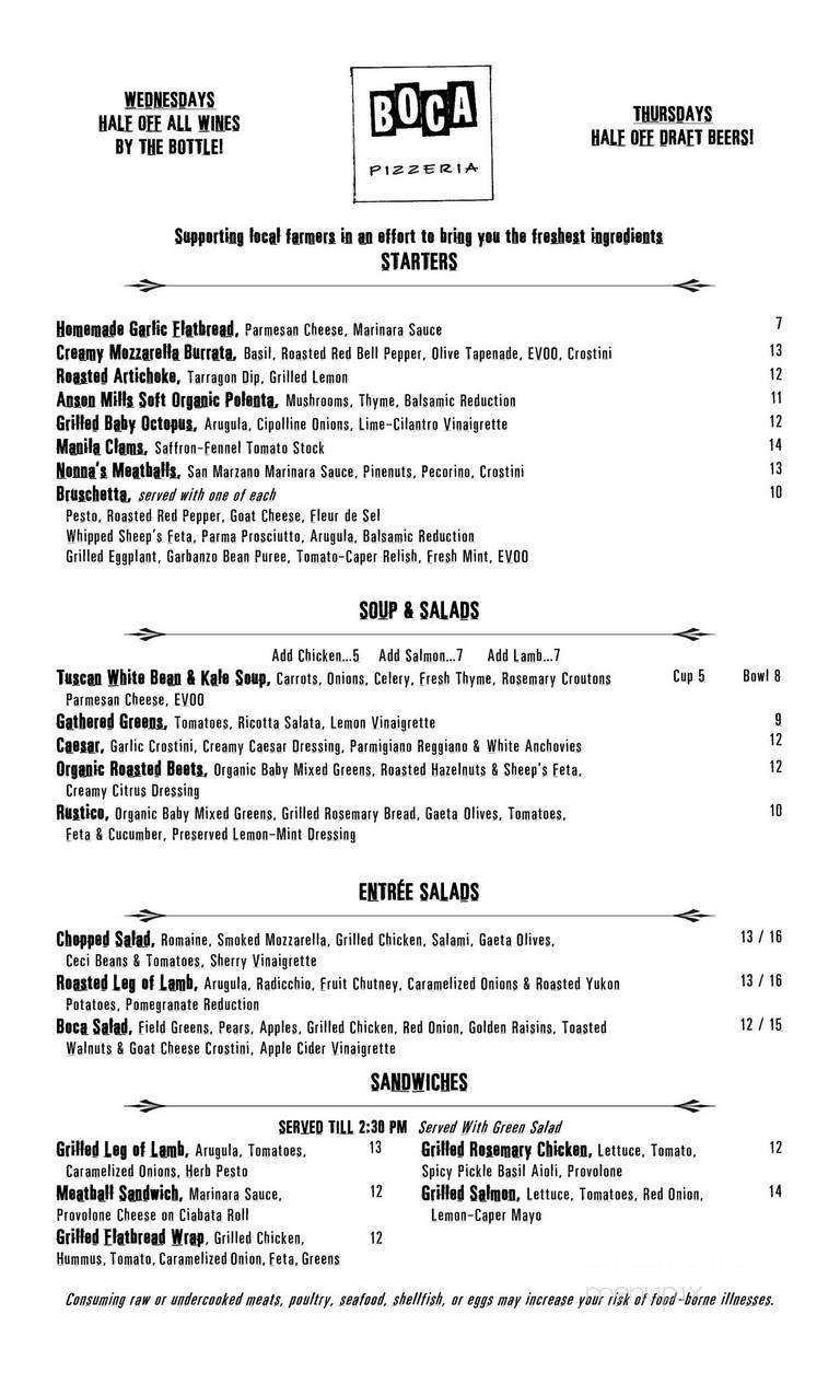 Menu page 1