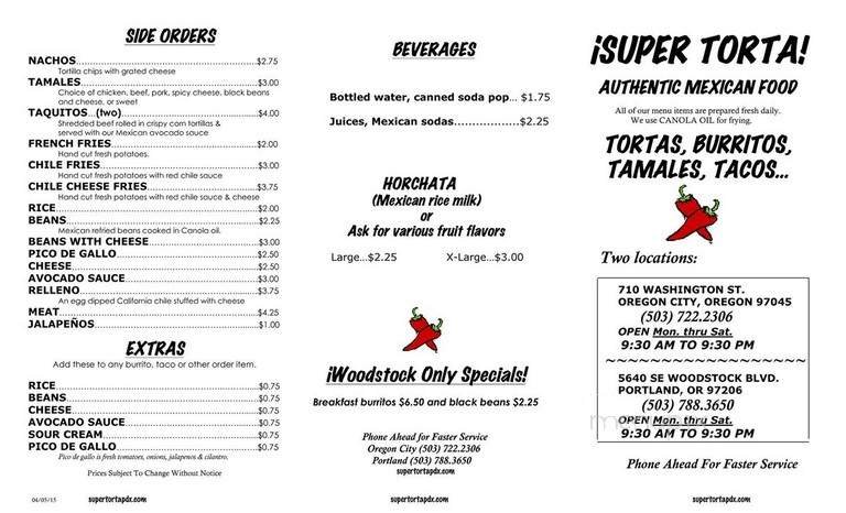 Menu page 1