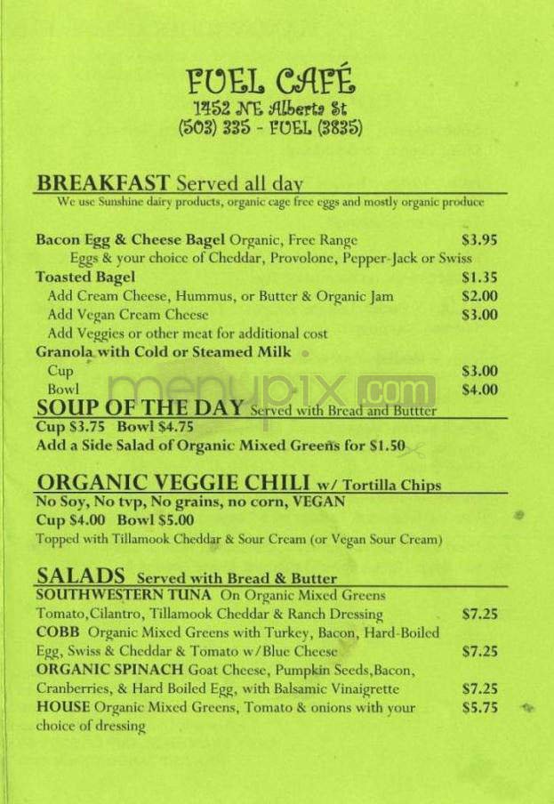 Menu page 1