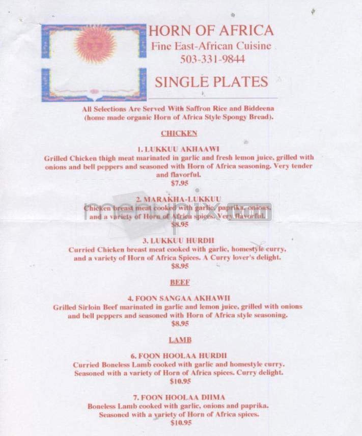Menu page 1