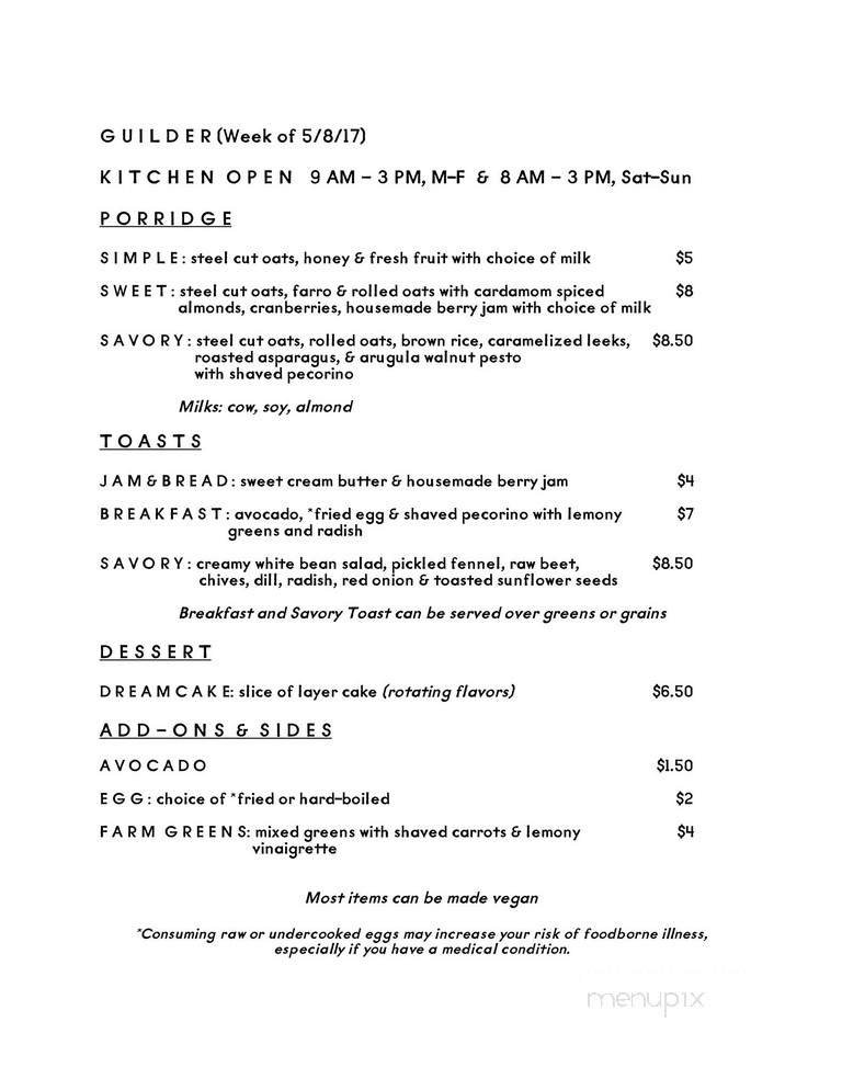 Menu page 1