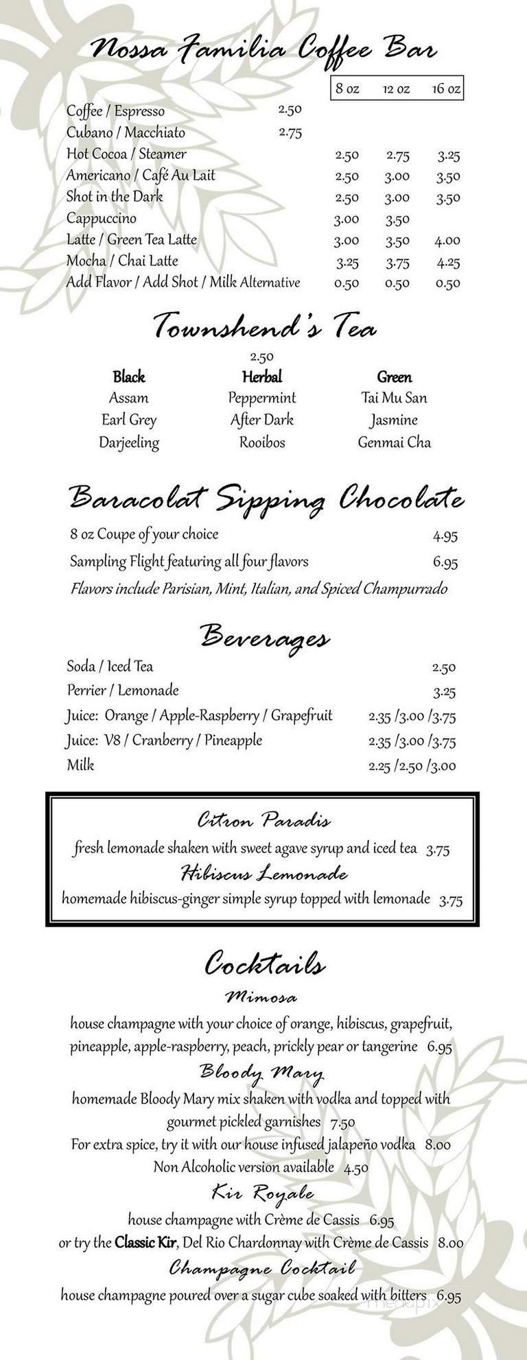 Menu page 1