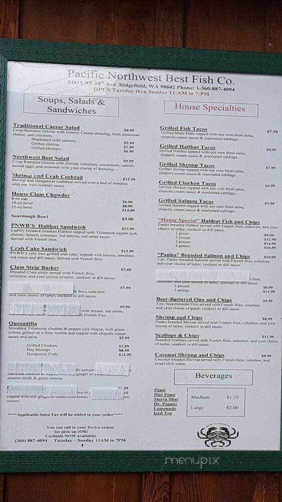 Menu page 1