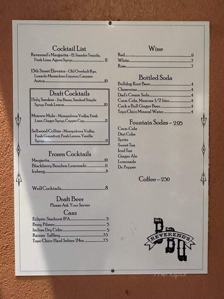 Menu page 1