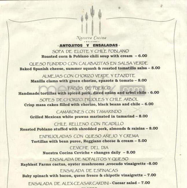 Menu page 1