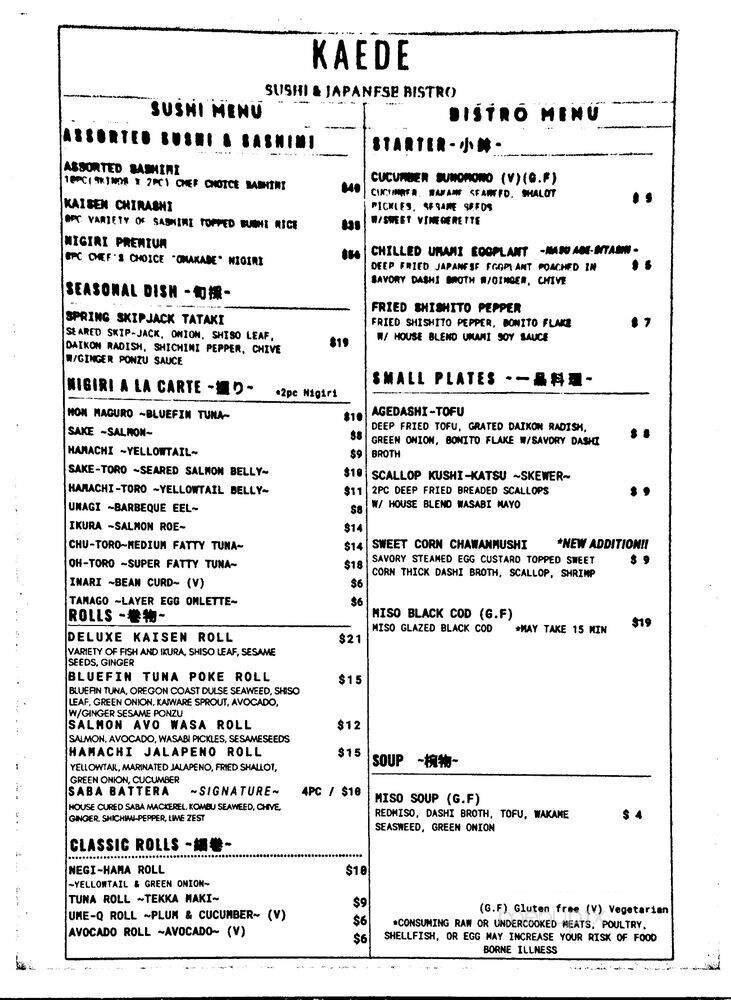 Menu page 1