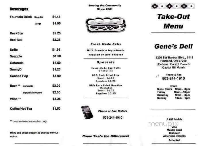 Menu page 1