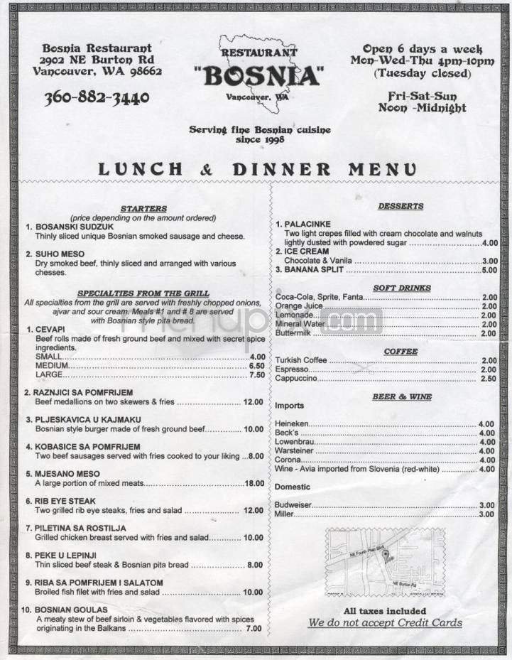 Menu page 1