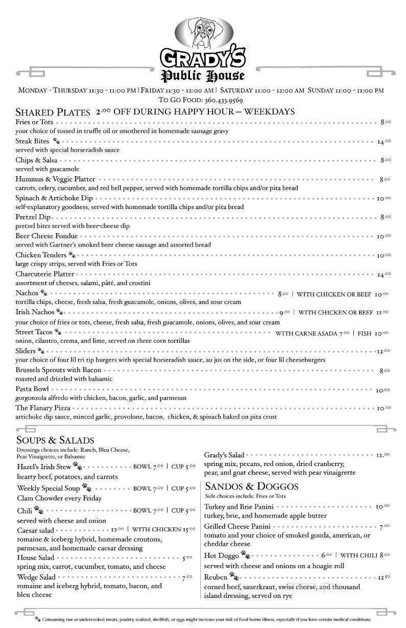 Menu page 1