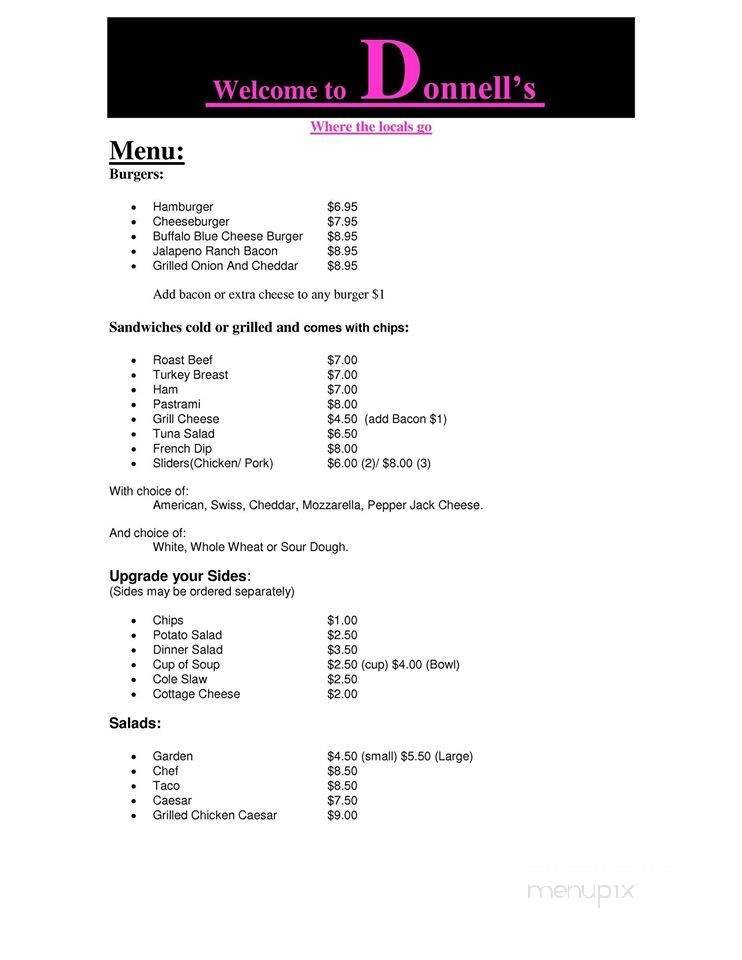 Menu page 1