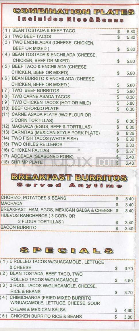 Menu page 1