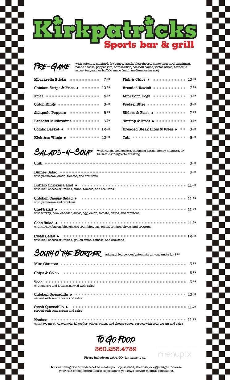 Menu page 1