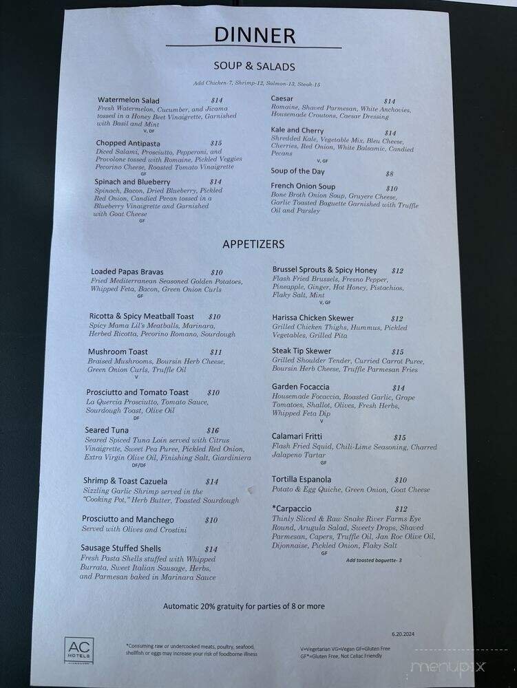 Menu page 1