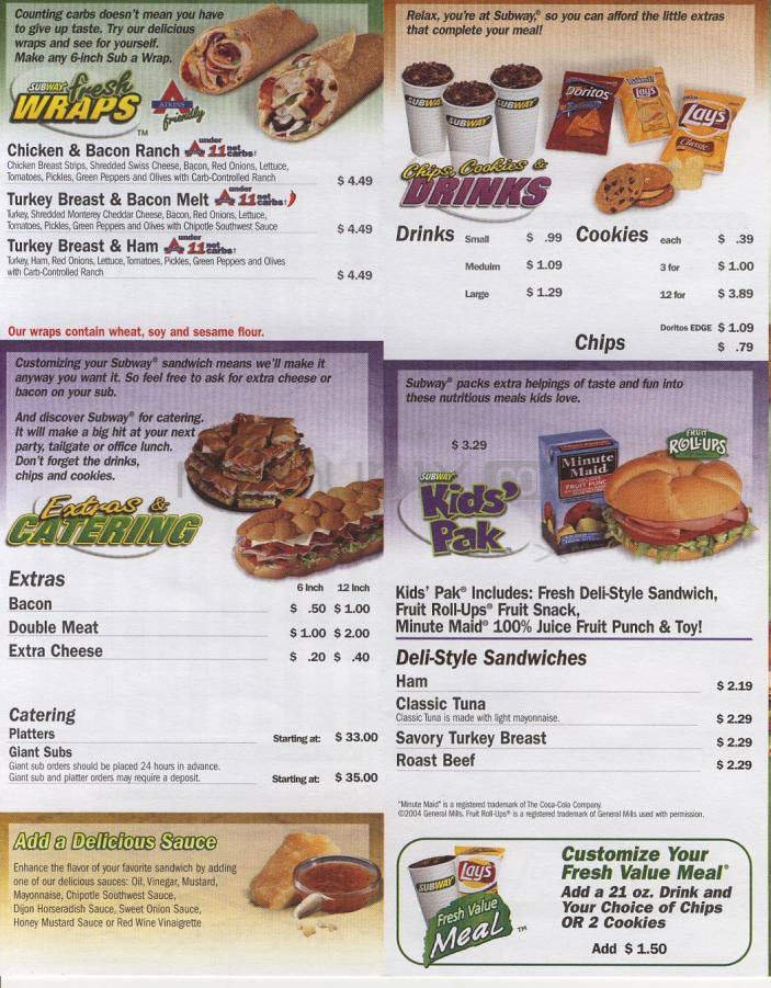 Menu page 1