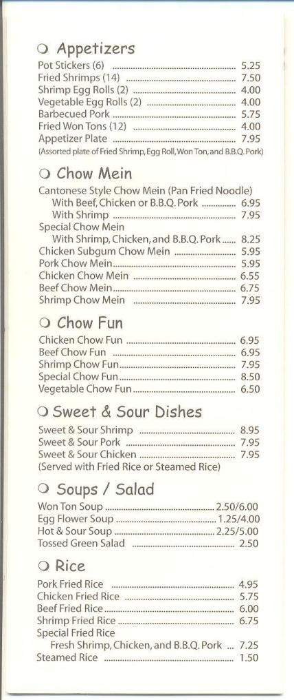 Menu page 1