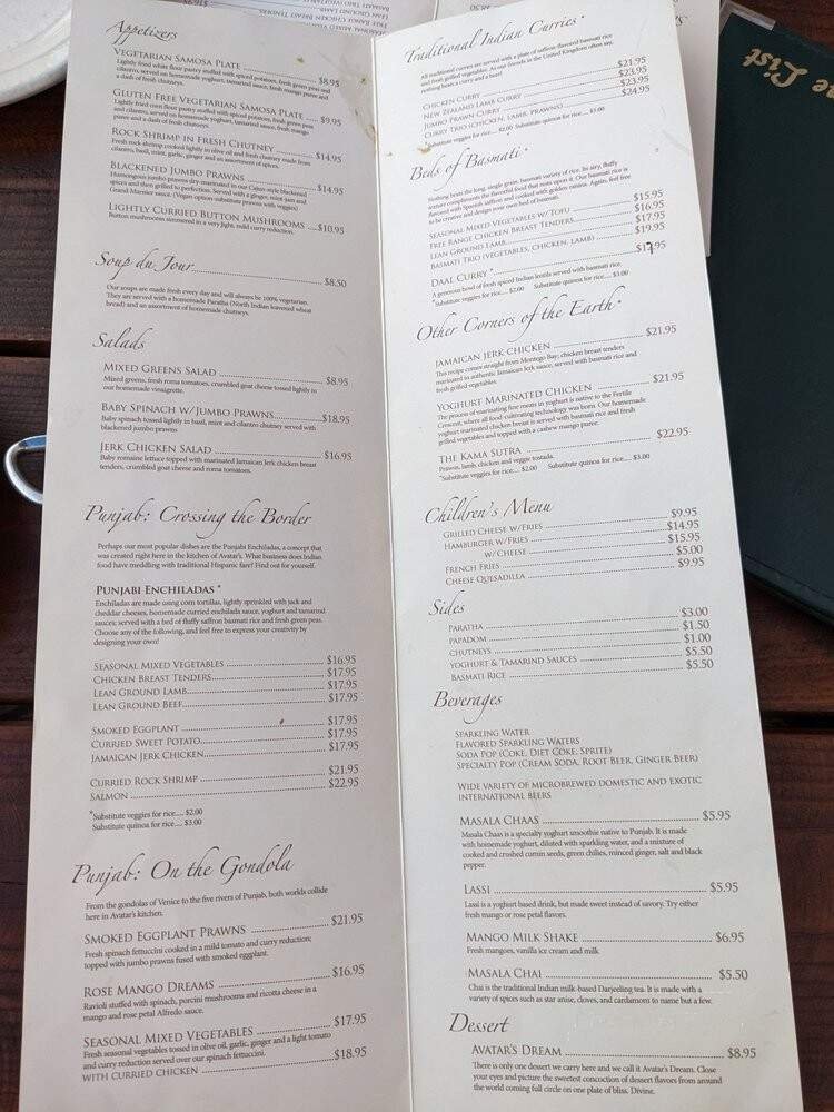 Menu page 1