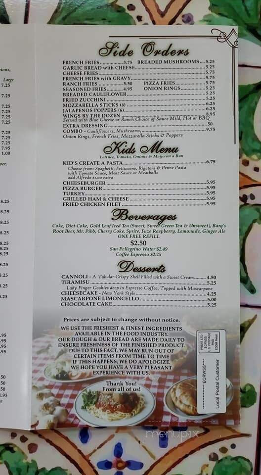 Menu page 1
