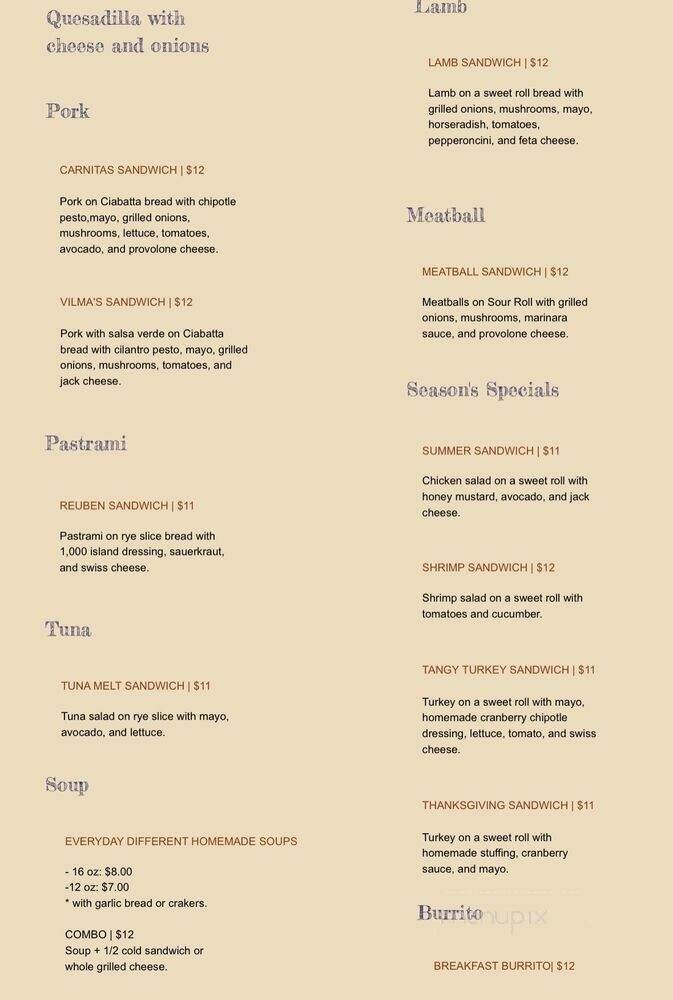 Menu page 3