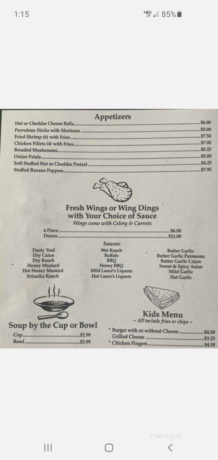 Menu page 1