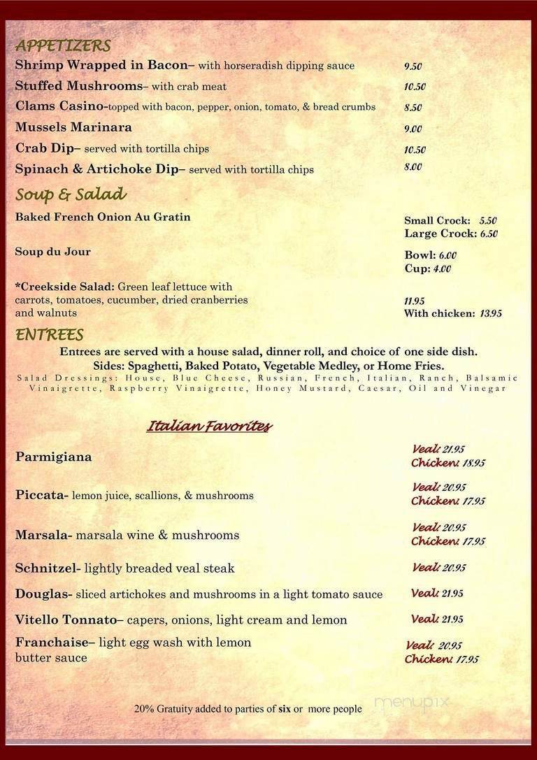 Menu page 1