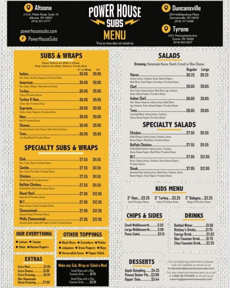 Menu page 1